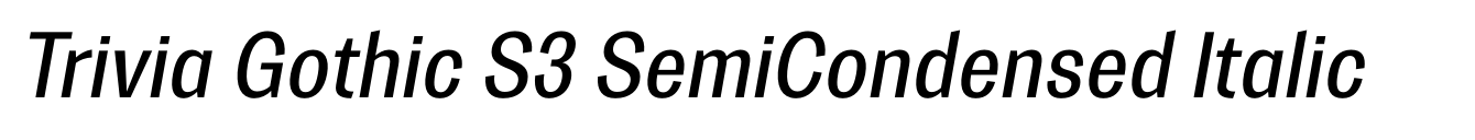 Trivia Gothic S3 SemiCondensed Italic
